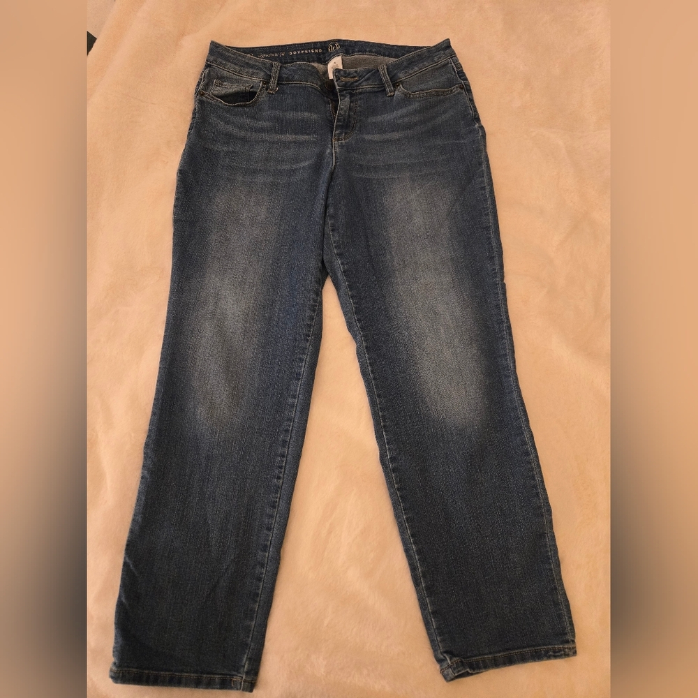 Women's Signature Boyfriend Stretchy Ankle Blue Denim Jeans 10